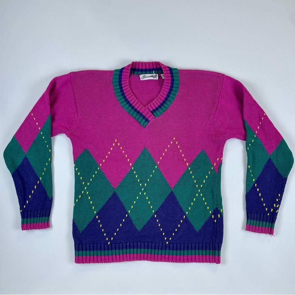 Vintage 90s Argyle Sweater